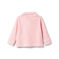 Bonfino 100% Cotton Knit Full Sleeves Shirt & Pyjama Night Suit with Heart Embroidery - Light Pink