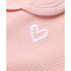 Bonfino 100% Cotton Knit Full Sleeves Shirt & Pyjama Night Suit with Heart Embroidery - Light Pink