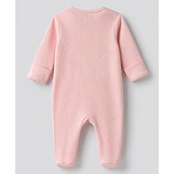 Bonfino 100% Cotton Waffle Knit Full Sleeves Sleep Suit with Heart Print & Made with Love Patch Pack of 3 - White, Light Pink, Peach