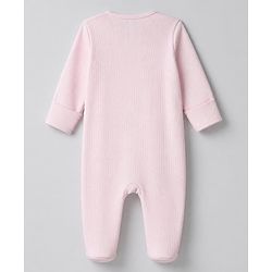 Bonfino 100% Cotton Waffle Knit Full Sleeves Sleep Suit with Heart Print & Made with Love Patch Pack of 3 - White, Light Pink, Peach