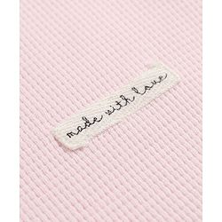 Bonfino 100% Cotton Waffle Knit Full Sleeves Sleep Suit with Heart Print & Made with Love Patch Pack of 3 - White, Light Pink, Peach