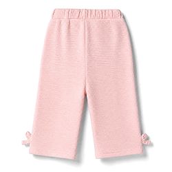 Bonfino 100% Cotton Waffle Knit Half Sleeves Top and Pant Set With Bow Applique - Light Pink