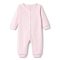 Bonfino 100% Cotton Knit Waffle Full Sleeves Romper With Cap - Pink