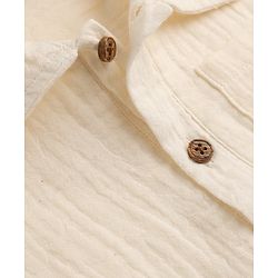 Bonfino 100% Cotton Woven Double Gauge Half Sleeves Shirt & Trouser Set - White & Navy Blue
