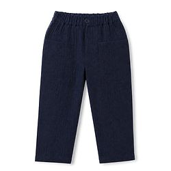 Bonfino 100% Cotton Woven Double Gauge Half Sleeves Shirt & Trouser Set - White & Navy Blue