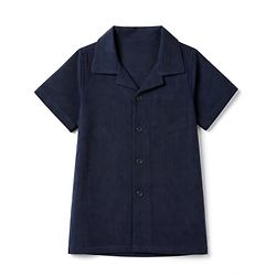 Bonfino 100% Cotton Woven Double Gauze Half Sleeves Shirt & Trouser Set - Navy Blue & Brown