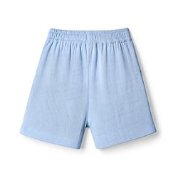 Bonfino Cotton Woven Regular Fit Half Length Solid Double Gauze Shorts In Blue
