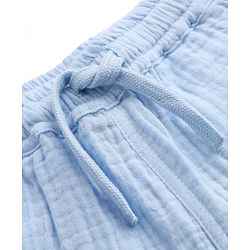 Bonfino Cotton Woven Regular Fit Half Length Solid Double Gauze Shorts In Blue
