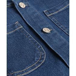 Bonfino Cotton Mix Denim Hooded Full Sleeves Jacket with Let's Play Patch - Light Blue