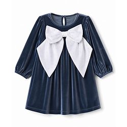 Bonfino Woven A-line Party Dress With Oversized Diamonte Detail Bow - Teal Blue