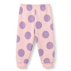 Bonfino 100% Cotton Knit Full Sleeves Co-Ords T-Shirt & Pyjama Night Suit with Polka Dots Print Set of 3 - Pink Lavender & Yellow