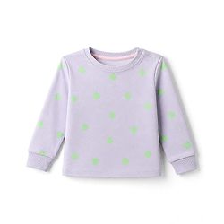 Bonfino 100% Cotton Knit Full Sleeves Co-Ords T-Shirt & Pyjama Night Suit with Polka Dots Print Set of 3 - Pink Lavender & Yellow