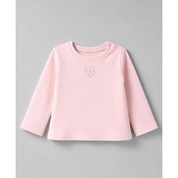 Bonfino 100% Cotton Knit Full Sleeves T-Shirt & Pyjama Night Suit with Flower & Polka Dots Print - Light Pink