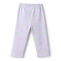 Bonfino 100% Cotton Knit Full Sleeves T-Shirt & Pyjama Night Suit with Apple Print - Lavender