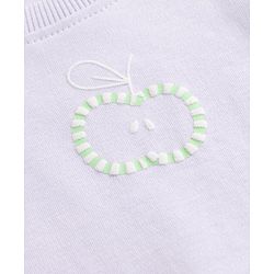 Bonfino 100% Cotton Knit Full Sleeves T-Shirt & Pyjama Night Suit with Apple Print - Lavender