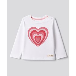 Bnfino 100 % Cotton Knit Full Sleeves T-Shirt & Pyjama Night Suit with Heart Print - White