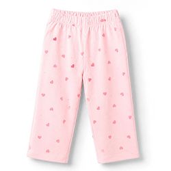 Bonfino Girls 100% Cotton Knit Full Sleeves Front Open Cut&sew Top & Pyjama Co-ords Night Set With Peter Pan Collar & Heart Print -light Pink
