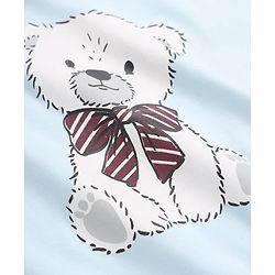 Bonfino 100% Cotton Knit Full Sleeves T-Shirt & Joggers Set With Bear Print - Light Blue
