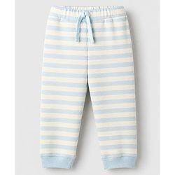 Bonfino 100% Cotton Knit Full Sleeves T-Shirt & Joggers Set With Bear Print - Light Blue