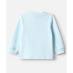 Bonfino 100% Cotton Knit Full Sleeves Whale Printed T-Shirt & Yarn Dyed Pyjama Night Suit Set - Light Blue