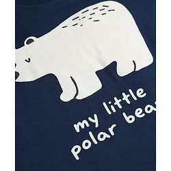 Bonfino 100% Cotton Yarn Dyed Knit Full Sleeves Co-ord Striped T-Shirt & Pajama Night Suit with Walrus & Polar Bear Print Pack of 2 - Navy Blue & Light Blue