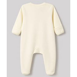 Bonfino 100% Cotton Yarn Dyed Knit Front Open Zipper Full Sleeves Striped Sleep Suits with Penguin Print Pack of 3 - White Navy Blue & Cream