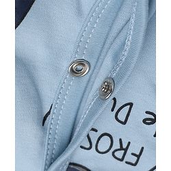 Bonfino 100% Cotton Yarn Dyed Knit Front Open Snap Button Full Sleeves Footed Striped Sleep Suit with Walrus Print Pack of 3 - Lavender, White & Light Blue
