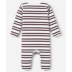 Bonfino 100% Cotton Yarn Dyed Knit Front Open Zipper Full Sleeves Solid Sleep Suits with Striped Pack of 5 - White, Navy Blue, Light Blue & Maroon