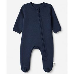Bonfino 100% Cotton Yarn Dyed Knit Front Open Zipper Full Sleeves Solid Sleep Suits with Striped Pack of 5 - White, Navy Blue, Light Blue & Maroon
