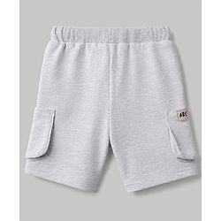 Bonfino 100% Cotton Knit Above Knee Length Cargo Shorts with Buddies Print Pack of 3 in Cream Blue