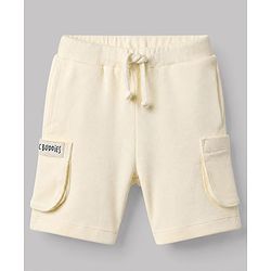 Bonfino 100% Cotton Knit Above Knee Length Cargo Shorts with Buddies Print Pack of 3 in Cream Blue