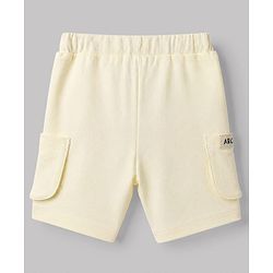 Bonfino 100% Cotton Knit Above Knee Length Cargo Shorts with Buddies Print Pack of 3 in Cream Blue