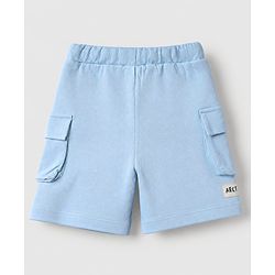 Bonfino 100% Cotton Knit Above Knee Length Cargo Shorts with Elasticated Pull Ons and Buddies Patch Pack of 3 in Maroon White