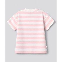 Bonfino 100% Cotton Knit Half Sleeves Oversized T-shirt & Pyjama Set With You Are My Heart Text Print - White & Light Pink