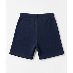 Bonfino 100% Cotton Waffle Knit Structure Fabric Oversized T-Shirt and Shorts Set - Navy Blue