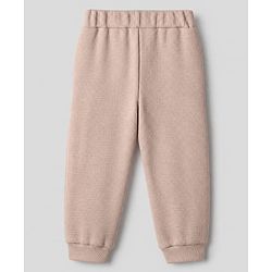 Bonfino 100% Cotton Waffle Structure Fabric Knit Solid Full Sleeves Henley Co-ord T-Shirt and Pajama Night Suit with Diggin It Patch - Beige