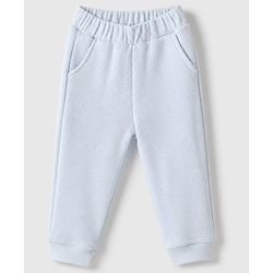 Bonfino 100% Cotton Waffle Structure Fabric Knit Solid Full Sleeves Henley T-Shirt and Pajama Night Suit - Light Blue