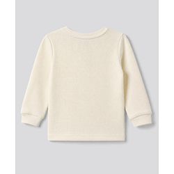 Bonfino 100% Cotton Waffle Knit Structure Fabric Solids Full Sleeves Henley T-Shirt and Solids Pyjama Set - Off White