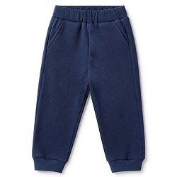 Bonfino 100% Cotton Knit Full Sleeves T-Shirt & Pyjama Night Suit - Navy Blue