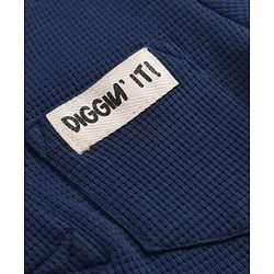 Bonfino 100% Cotton Knit Full Sleeves T-Shirt & Pyjama Night Suit - Navy Blue