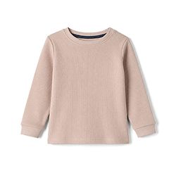 Bonfino 100% Cotton Waffle Knit Structure Fabric Solids Full Sleeves Crew Neck T-Shirt and Solids Pyjama Set - Beige