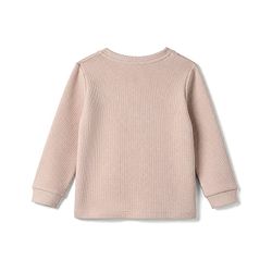 Bonfino 100% Cotton Waffle Knit Structure Fabric Solids Full Sleeves Crew Neck T-Shirt and Solids Pyjama Set - Beige
