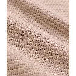 Bonfino 100% Cotton Waffle Knit Structure Fabric Solids Full Sleeves Crew Neck T-Shirt and Solids Pyjama Set - Beige