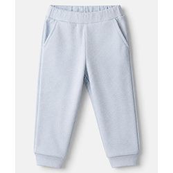 Bonfino 100% Cotton Waffle Knit Structure Fabric Solids Full Sleeves Crew Neck T-Shirt and Solids Pyjama Set - Light Blue