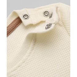 Bonfino Boys 100% Cotton Waffle Structure Fabric Knit Solid Full Sleeves Crew Neck Co-ord T-Shirt and Pajama Night Suit - Off White