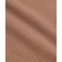 Bonfino 100% Cotton Waffle Structure Fabric Knit Solid Full Sleeves Crew Neck Co-ord T-Shirt and Pajama Night Suit with Diggin It Patch - Brown
