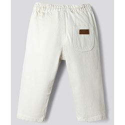 Bonfino 100% Cotton Woven Full Length Loose Fit Trouser in Offwhite