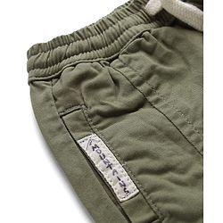 Bonfino Cotton Elastane Woven Full Length Balloon Trouser in Olive Green