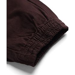 Bonfino Cotton Elastane Woven Full Length Solid Jogger in Brown