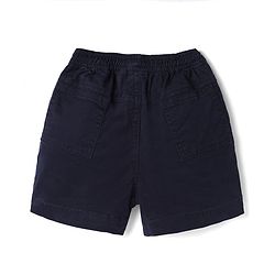 Bonfino Cotton Elastane Woven Short Length Shorts in Navy Blue